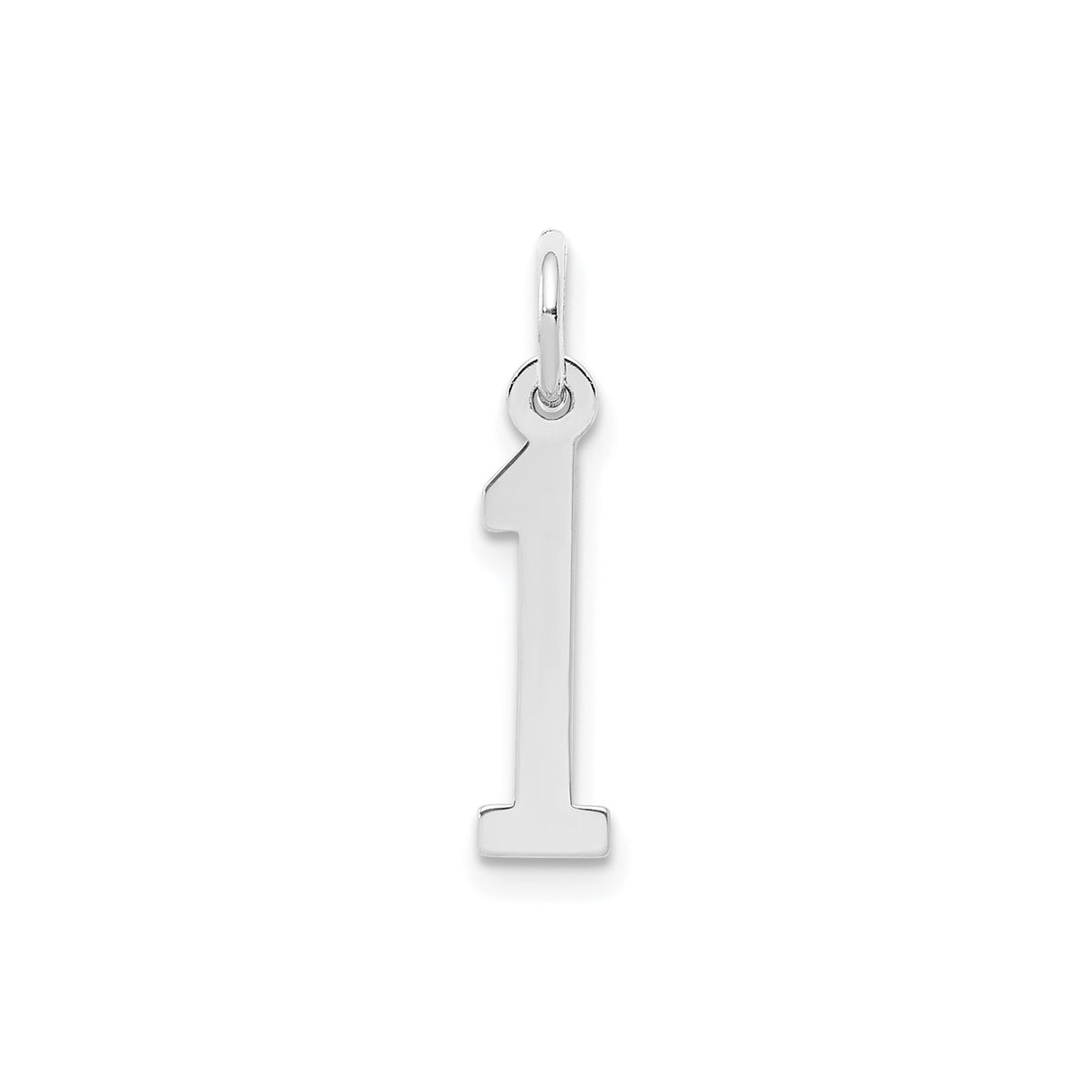 Sterling Silver Number 1 Pendant Charm with Polished Finish, Custom Engravable Design