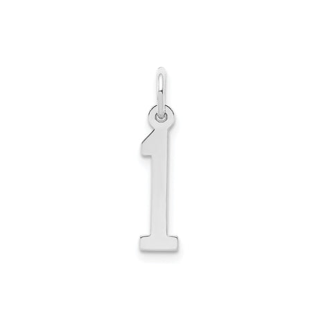 Sterling Silver Number 1 Pendant Charm with Polished Finish, Custom Engravable Design