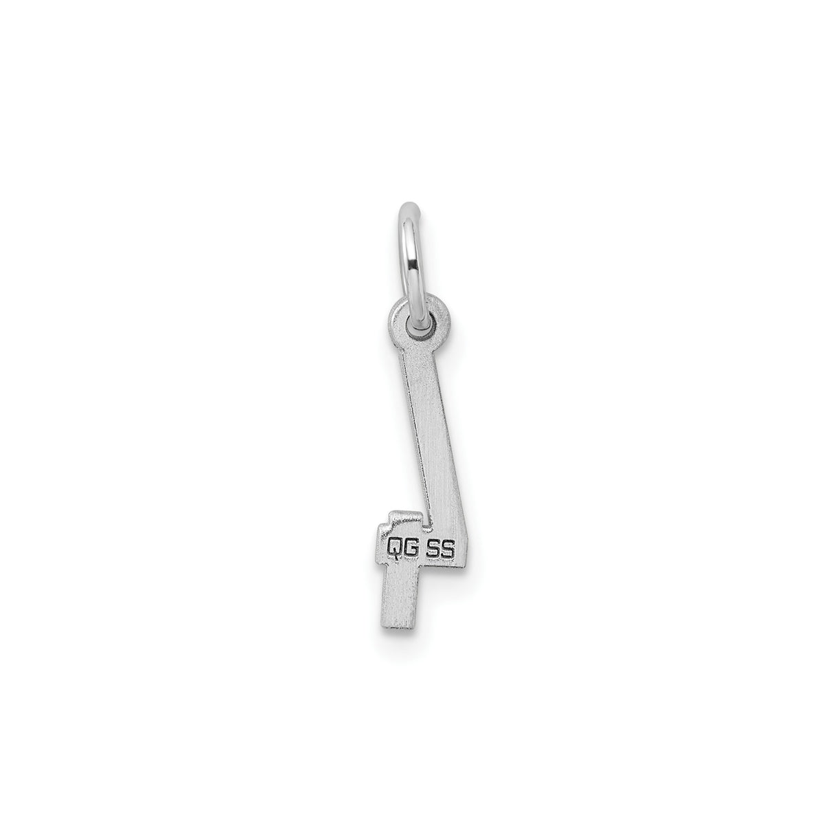 Sterling Silver Number 4 Pendant Charm, Polished Numeric Design, Unisex Jewelry Accessory
