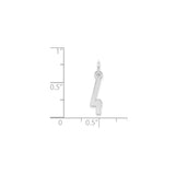 Sterling Silver Number 4 Pendant Charm, Polished Numeric Design, Unisex Jewelry Accessory