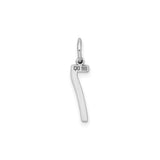 Sterling Silver Number Seven Pendant Charm, Lucky Minimalist Jewelry Design