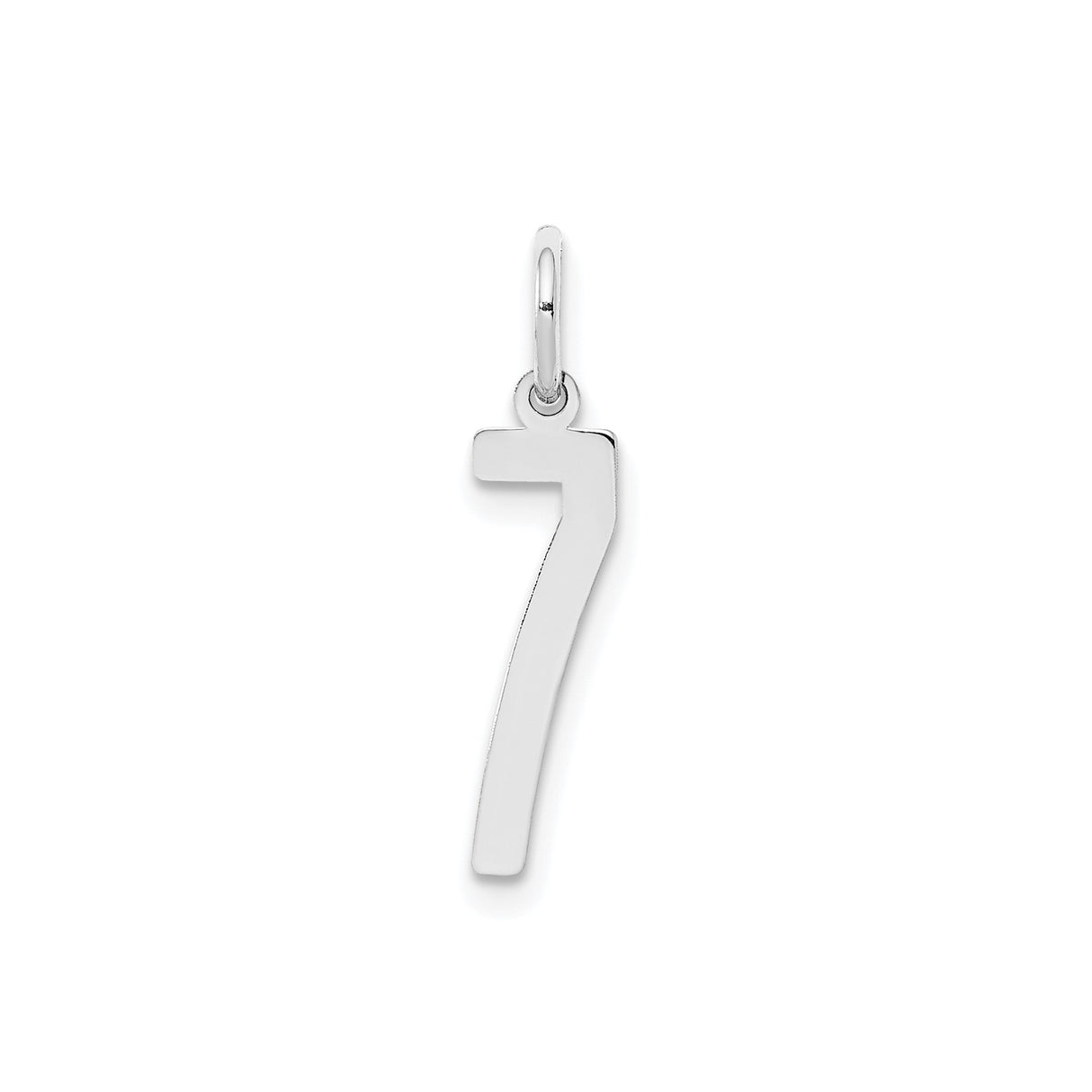 Sterling Silver Number Seven Pendant Charm, Lucky Minimalist Jewelry Design