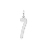 Sterling Silver Number Seven Pendant Charm, Lucky Minimalist Jewelry Design