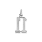 Sterling Silver Number 11 Pendant, Cutout Milestone Charm for Necklace or Bracelet, Sports Jewelry