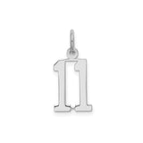 Sterling Silver Number 11 Pendant, Cutout Milestone Charm for Necklace or Bracelet, Sports Jewelry