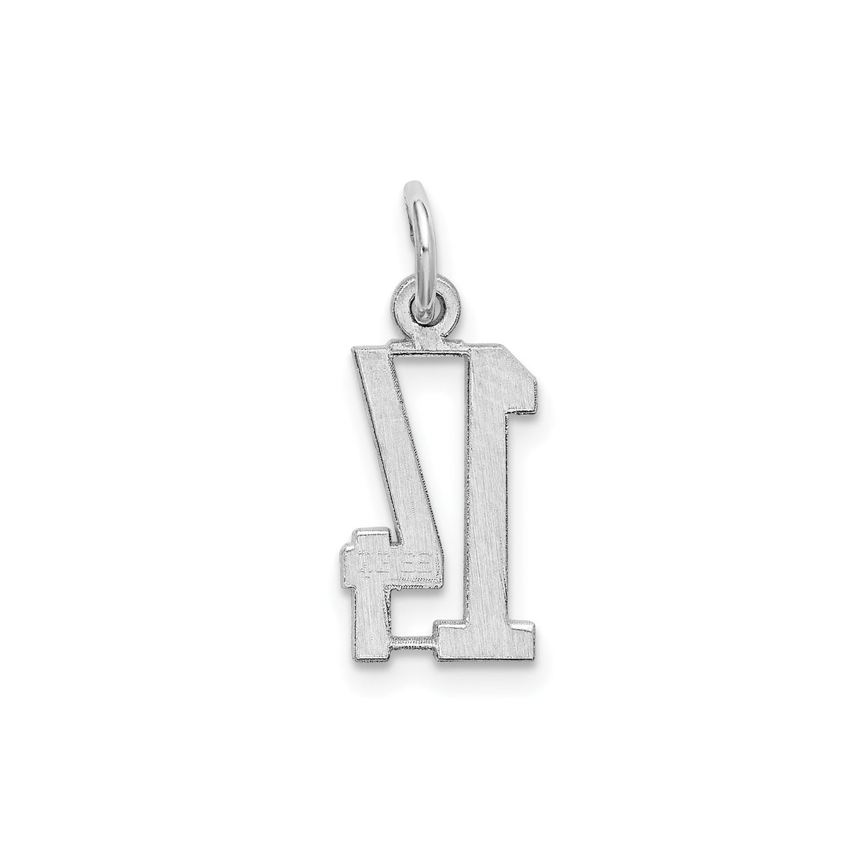 Sterling Silver Number 14 Pendant Charm with Block Digits, Unisex Jewelry for Milestone or Sports Theme