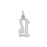 Sterling Silver Number 14 Pendant Charm with Block Digits, Unisex Jewelry for Milestone or Sports Theme