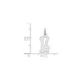 Sterling Silver Number 14 Pendant Charm with Block Digits, Unisex Jewelry for Milestone or Sports Theme
