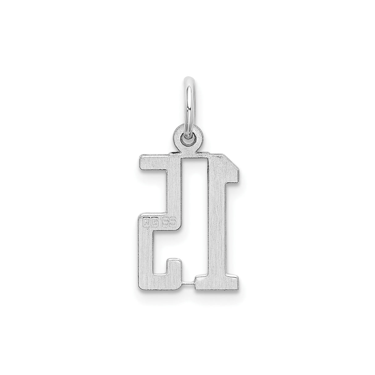 Sterling Silver Number 15 Pendant, Bold Cutout Numeral Design, Quinceañera Birthday Charm