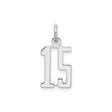 Sterling Silver Number 15 Pendant, Bold Cutout Numeral Design, Quinceañera Birthday Charm