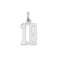 Sterling Silver Number 18 Pendant, Bold Polished Milestone Charm, Unisex Modern Jewelry