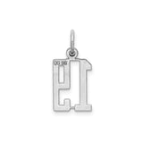 Sterling Silver Number 19 Pendant Charm, Minimalist Design for Sports Fans or Milestone Gifts