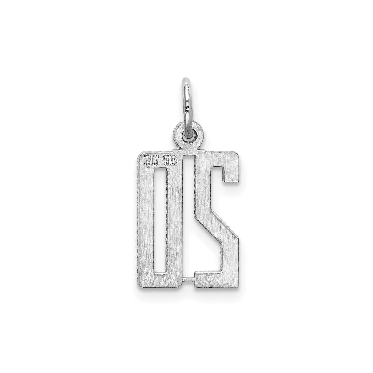 Sterling Silver Number 20 Pendant, Cutout Numeric Charm for Birthday or Anniversary