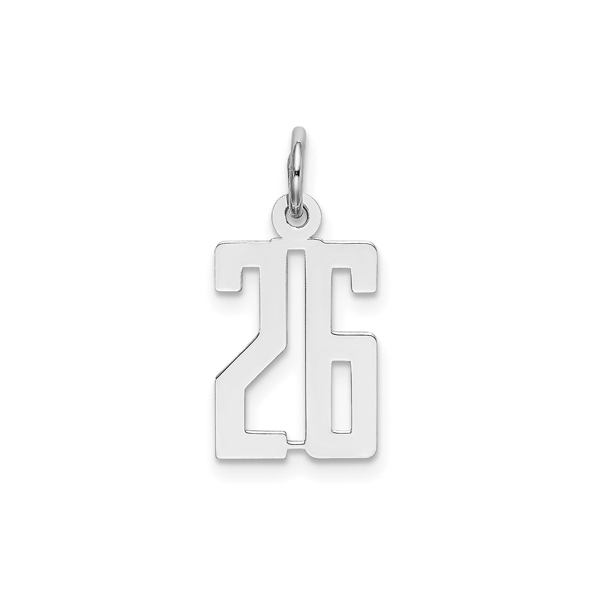 Sterling Silver Number 216 Pendant Charm with Bold Cutout Design