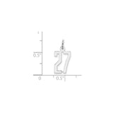 Sterling Silver Number 27 Pendant, Polished Cutout Athletic Charm for Men and Women