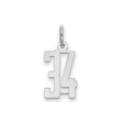 Sterling Silver Pendant, Number 34 Jersey Charm, Sports Fan Unisex Jewelry