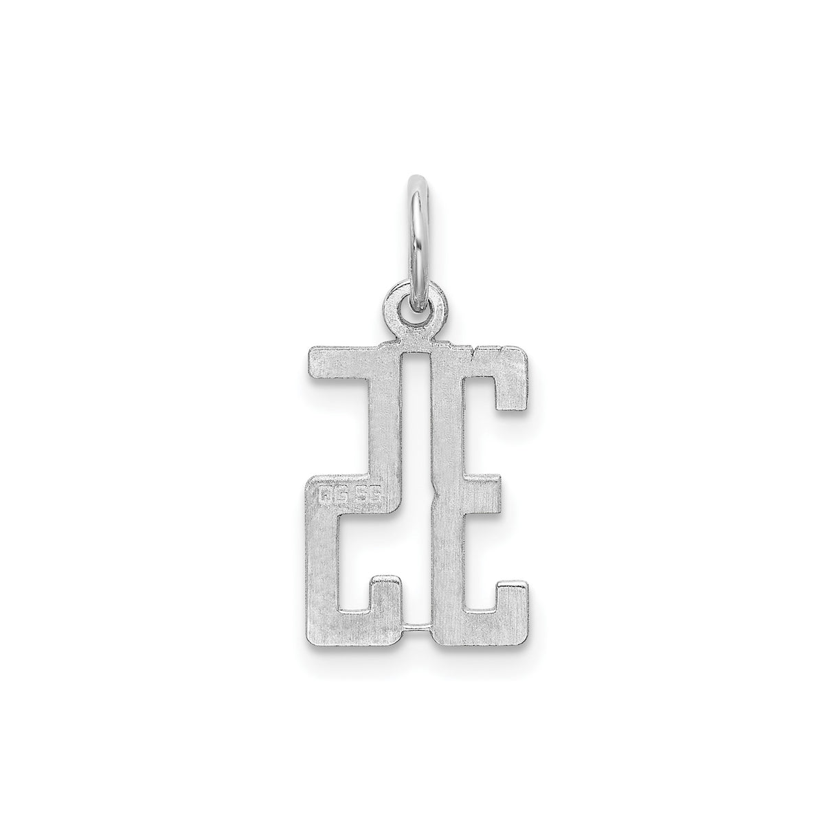 Sterling Silver Number 35 Pendant, Bold Angular Sports Jersey Charm for Men or Women