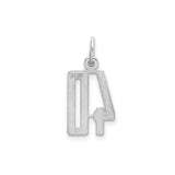 Small Elongated Pol Number 40 Charm Pendant in Real 925 Sterling Silver