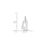 Small Elongated Pol Number 41 Charm Pendant in Real 925 Sterling Silver