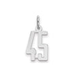 Sterling Silver Number 45 Pendant Charm, Bold Modern Design for Sports Fans or Milestone Gifts