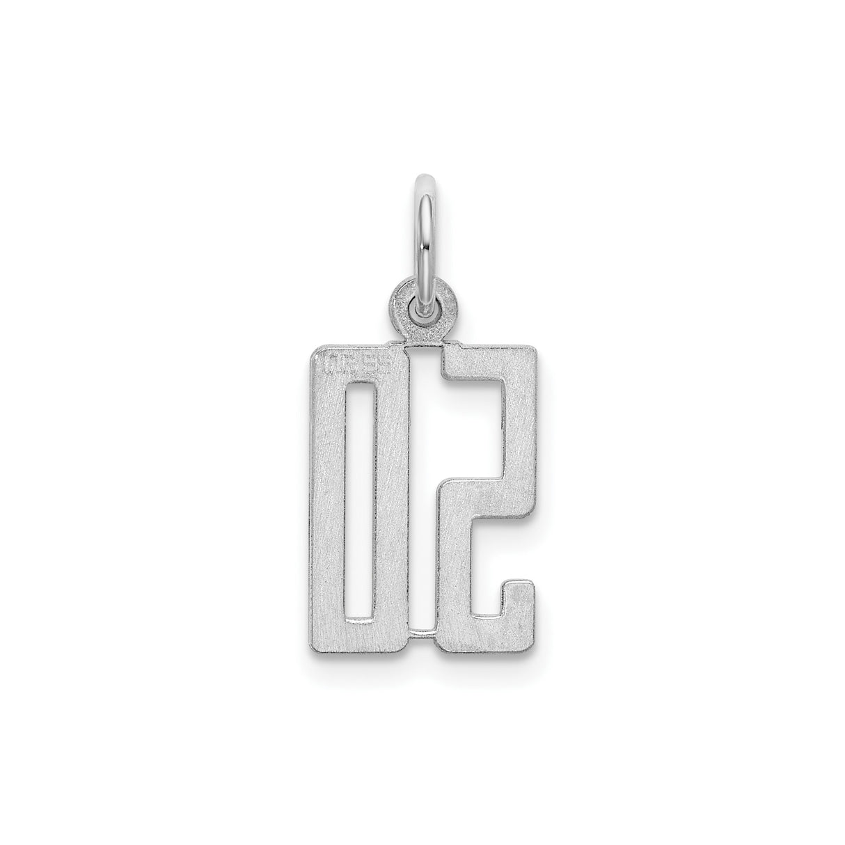 Sterling Silver Number 50 Pendant Charm, Polished Cutout Milestone Design for Women or Unisex Wear