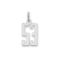 Small Elongated Pol Number 53 Charm Pendant in Real 925 Sterling Silver
