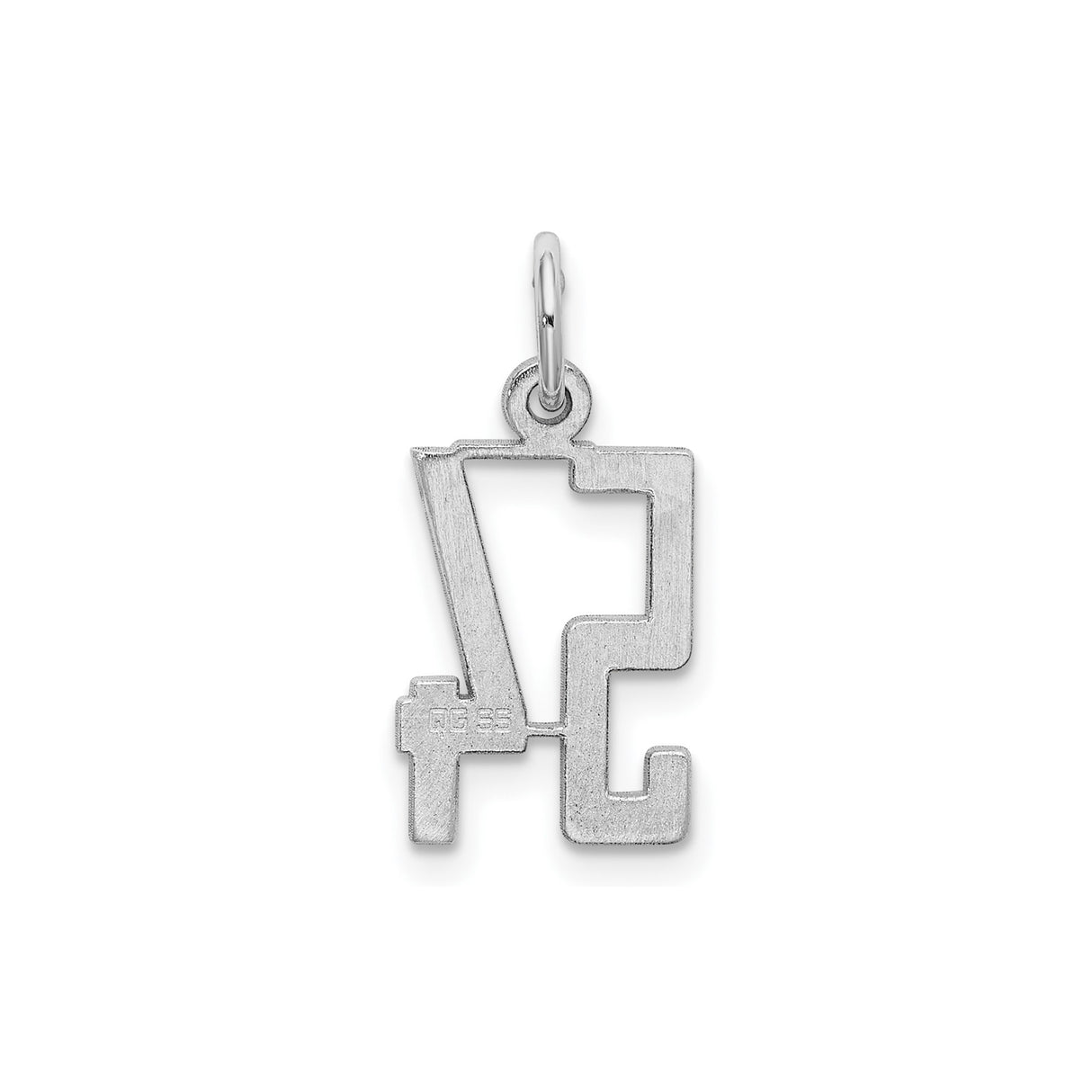 Sterling Silver Number 54 Pendant, Polished Sports Charm, Unisex Athletic Design