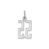 Sterling Silver Number 55 Pendant, Bold Block Style, Geometric Design, Unisex Charm