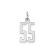 Sterling Silver Number 55 Pendant, Bold Block Style, Geometric Design, Unisex Charm