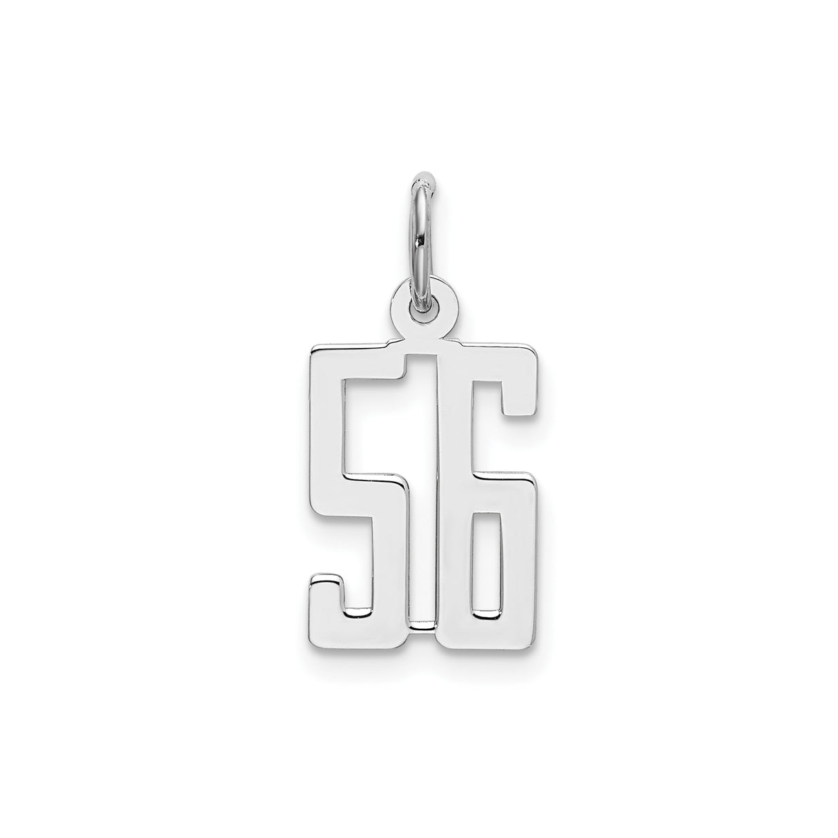 Sterling Silver Number 56 Pendant, Bold Modern Numeric Charm for Men or Women