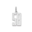Small Elongated Pol Number 58 Charm Pendant in Real 925 Sterling Silver