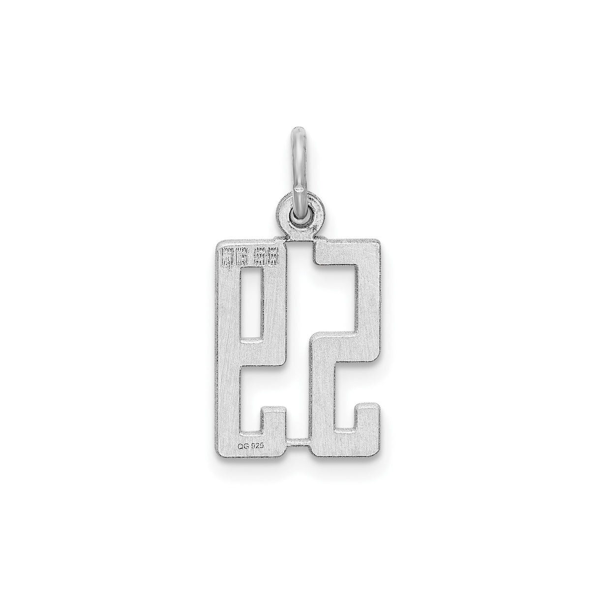 Small Elongated Pol Number 59 Charm Pendant in Real 925 Sterling Silver