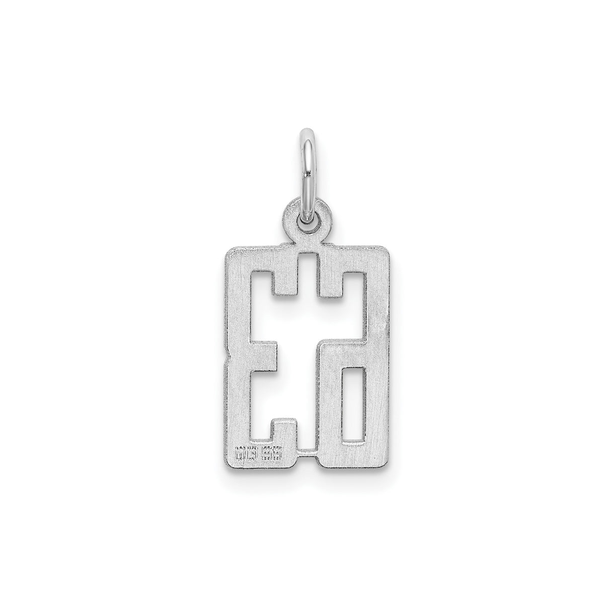 Small Elongated Pol Number 63 Charm Pendant in Real 925 Sterling Silver