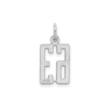Small Elongated Pol Number 63 Charm Pendant in Real 925 Sterling Silver