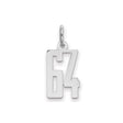 Small Elongated Pol Number 64 Charm Pendant in Real 925 Sterling Silver