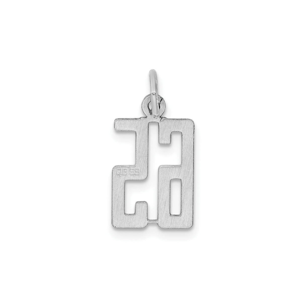 Sterling Silver Number 65 Pendant, Modern Cut-Out Block Design, Unisex Milestone Charm