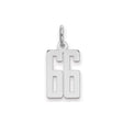 Sterling Silver Number 66 Pendant Charm with Cutout Block Digits, Sports Theme