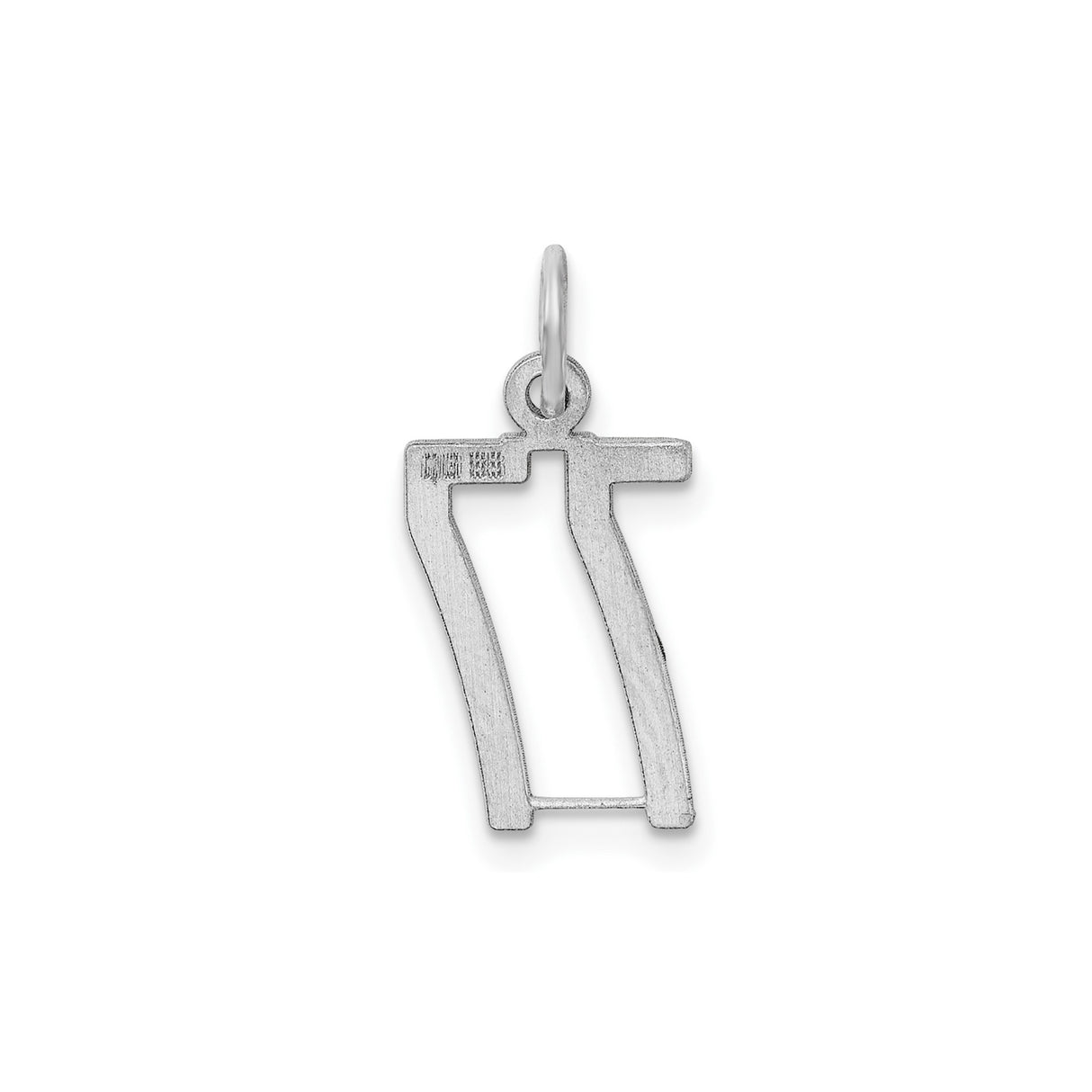 Sterling Silver Number 77 Pendant Charm, Angel Number Lucky Symbol for Intuition and Good Luck
