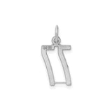 Sterling Silver Number 77 Pendant Charm, Angel Number Lucky Symbol for Intuition and Good Luck