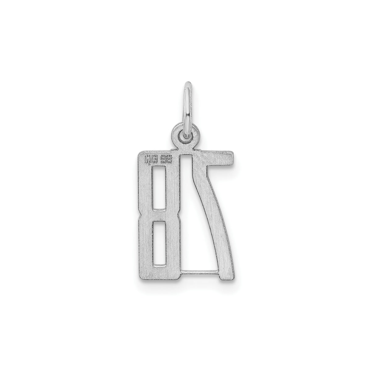 Small Elongated Pol Number 78 Charm Pendant in Real 925 Sterling Silver