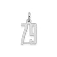 Sterling Silver 79 Pendant, Bold Unisex Number Charm with Modern Minimal Design