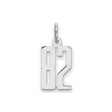 Small Elongated Pol Number 82 Charm Pendant in Real 925 Sterling Silver