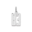 Small Elongated Pol Number 83 Charm Pendant in Real 925 Sterling Silver