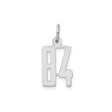 Sterling Silver Number 84 Pendant Charm, Bold Block Numerals, Sports Fan Jewelry