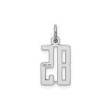 Small Elongated Pol Number 85 Charm Pendant in Real 925 Sterling Silver