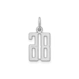 Sterling Silver Number 96 Pendant with Bold Block Font, Unisex Year or Milestone Charm
