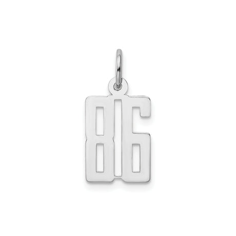 Sterling Silver Number 96 Pendant with Bold Block Font, Unisex Year or Milestone Charm