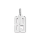 Small Elongated Pol Number 89 Charm Pendant in Real 925 Sterling Silver