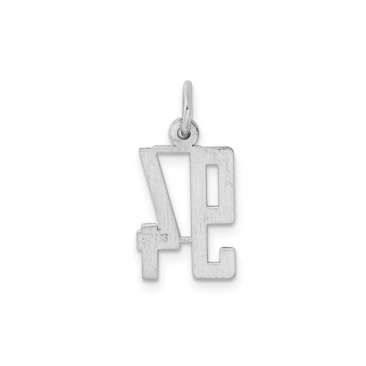 Small Elongated Pol Number 94 Charm Pendant in Real 925 Sterling Silver