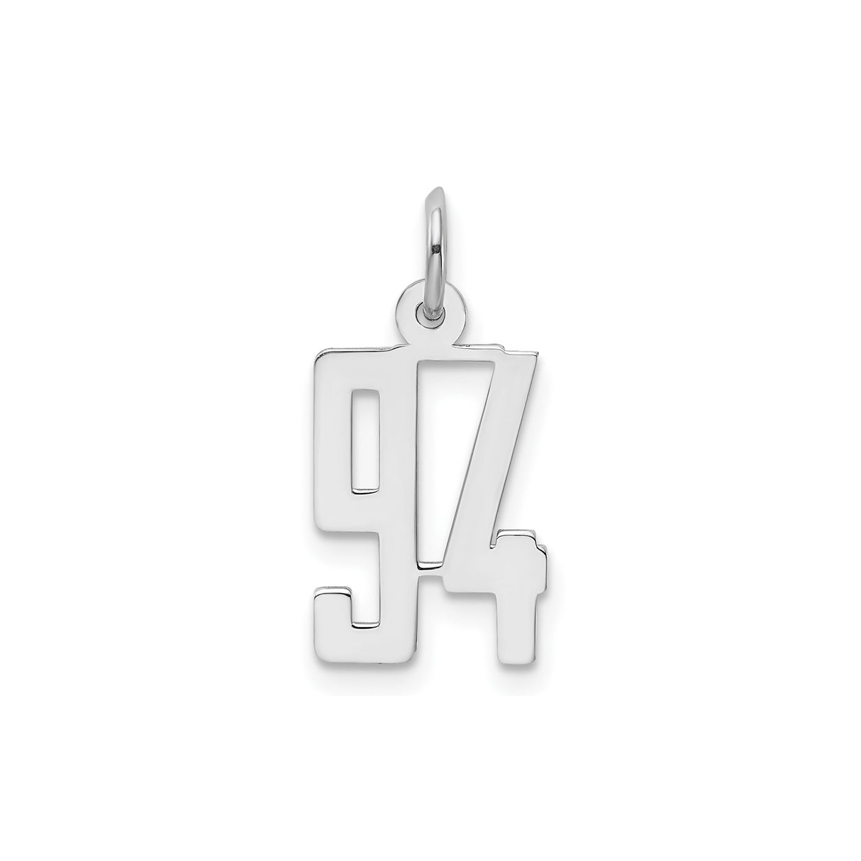 Small Elongated Pol Number 94 Charm Pendant in Real 925 Sterling Silver